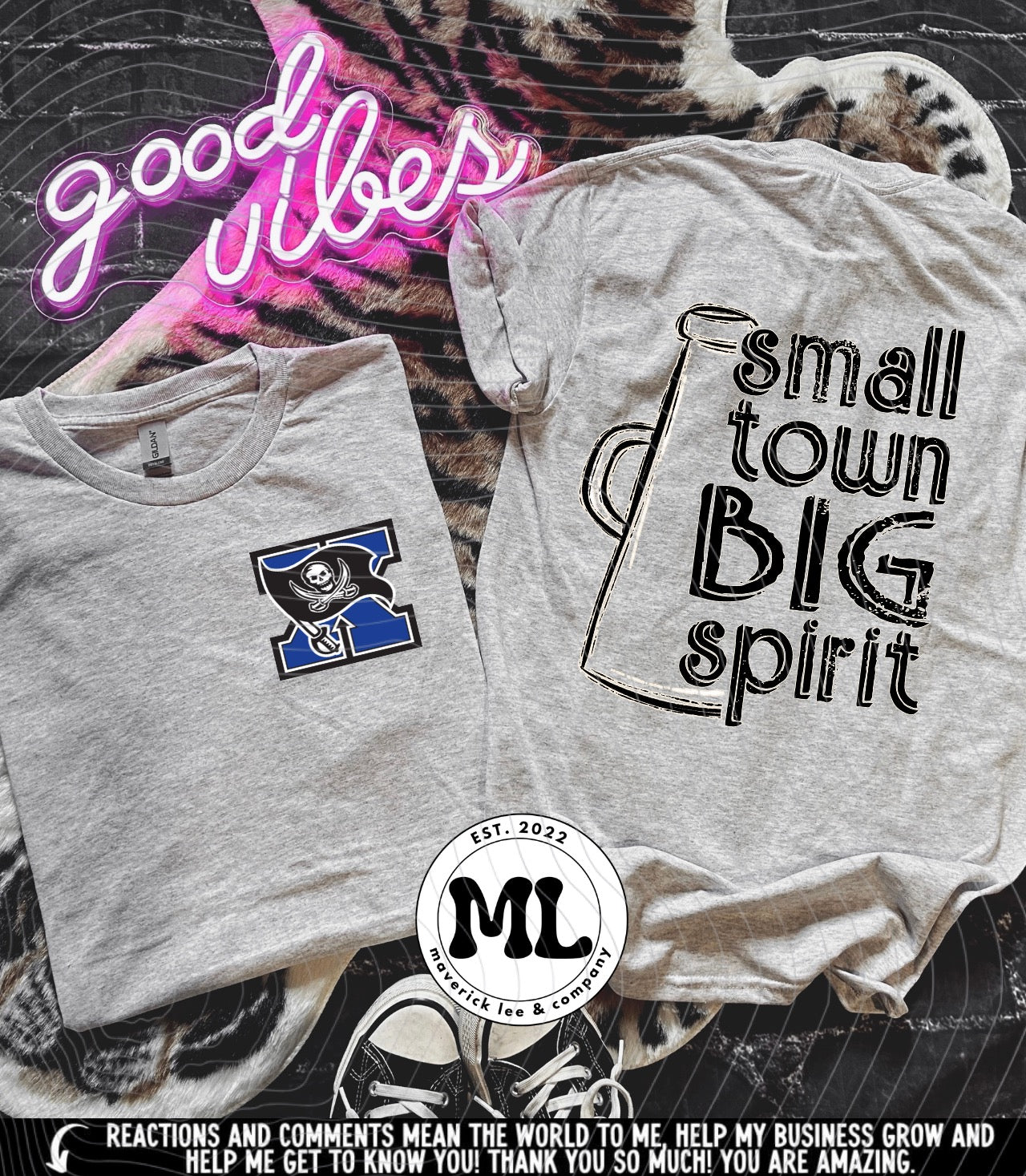 Custom team -small town big spirit cheer