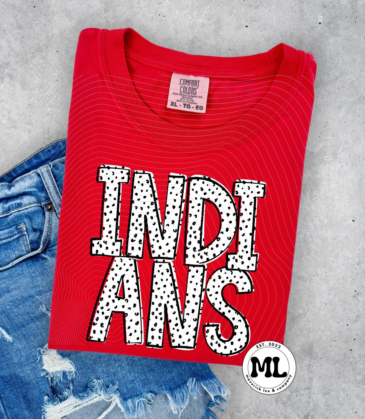 Indians white and black dots