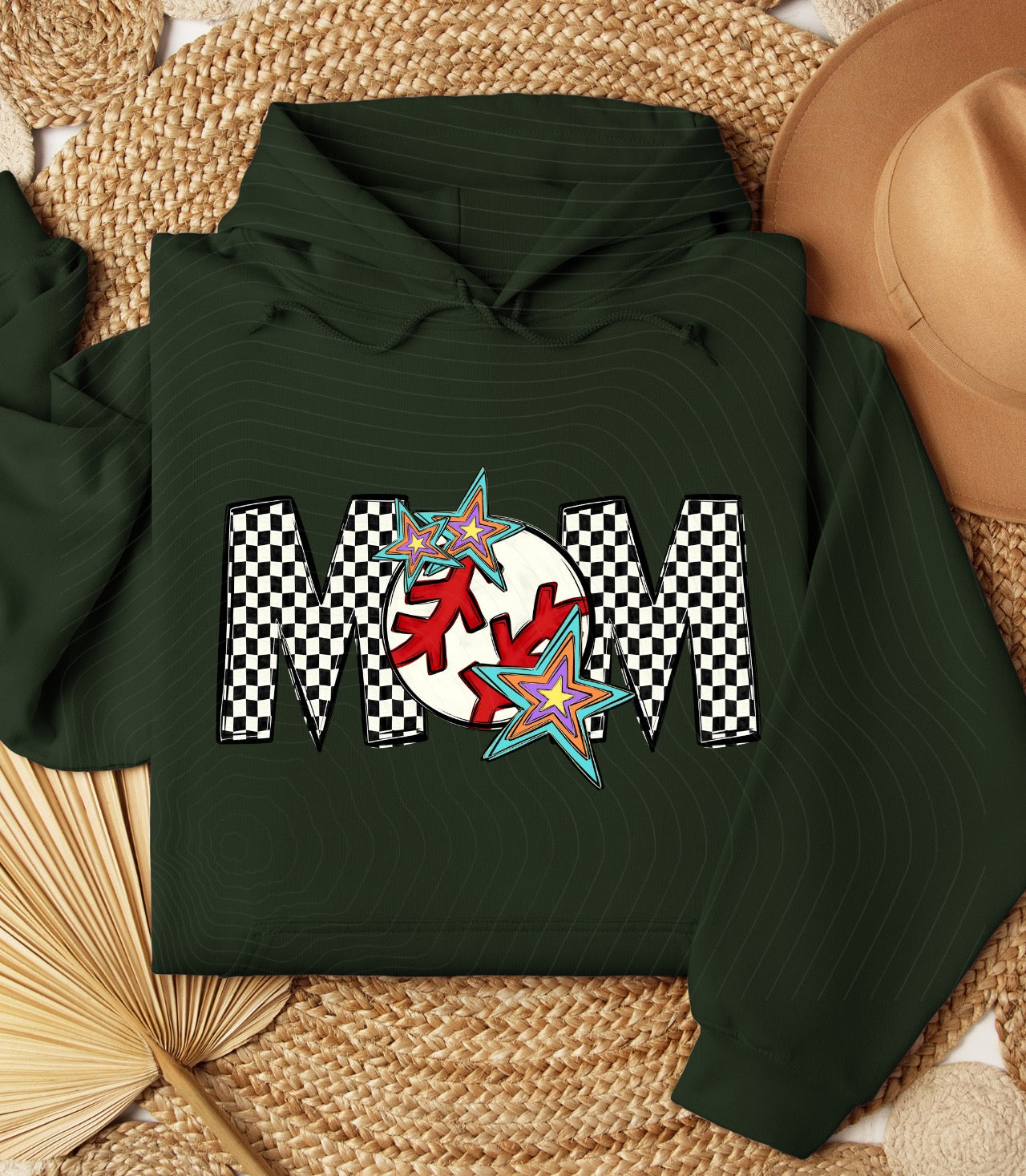 Checkered baseball mom