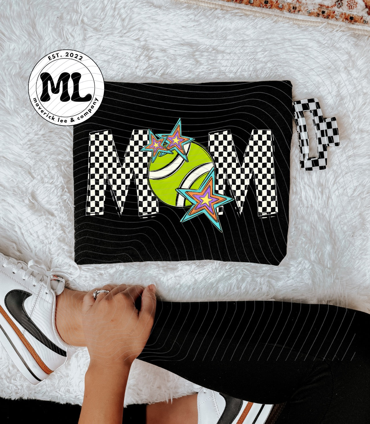 Checkered tennis mom