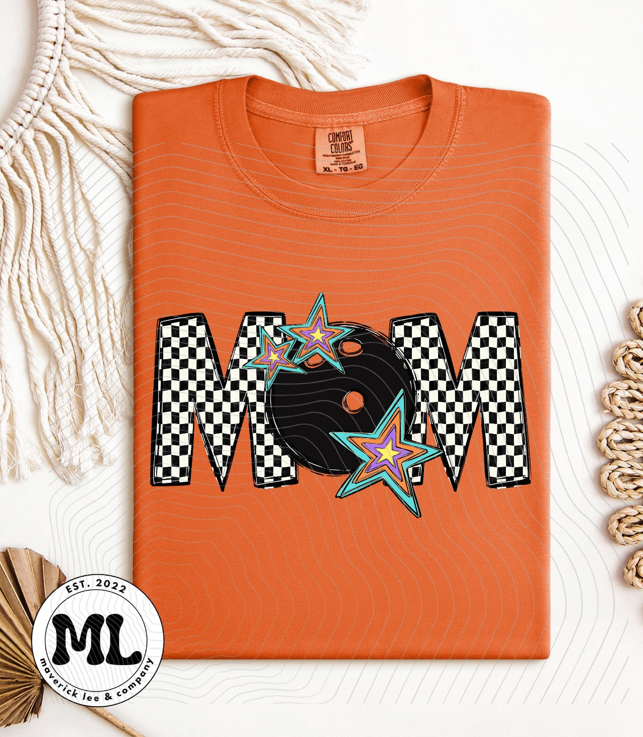 Checkered bowling mom
