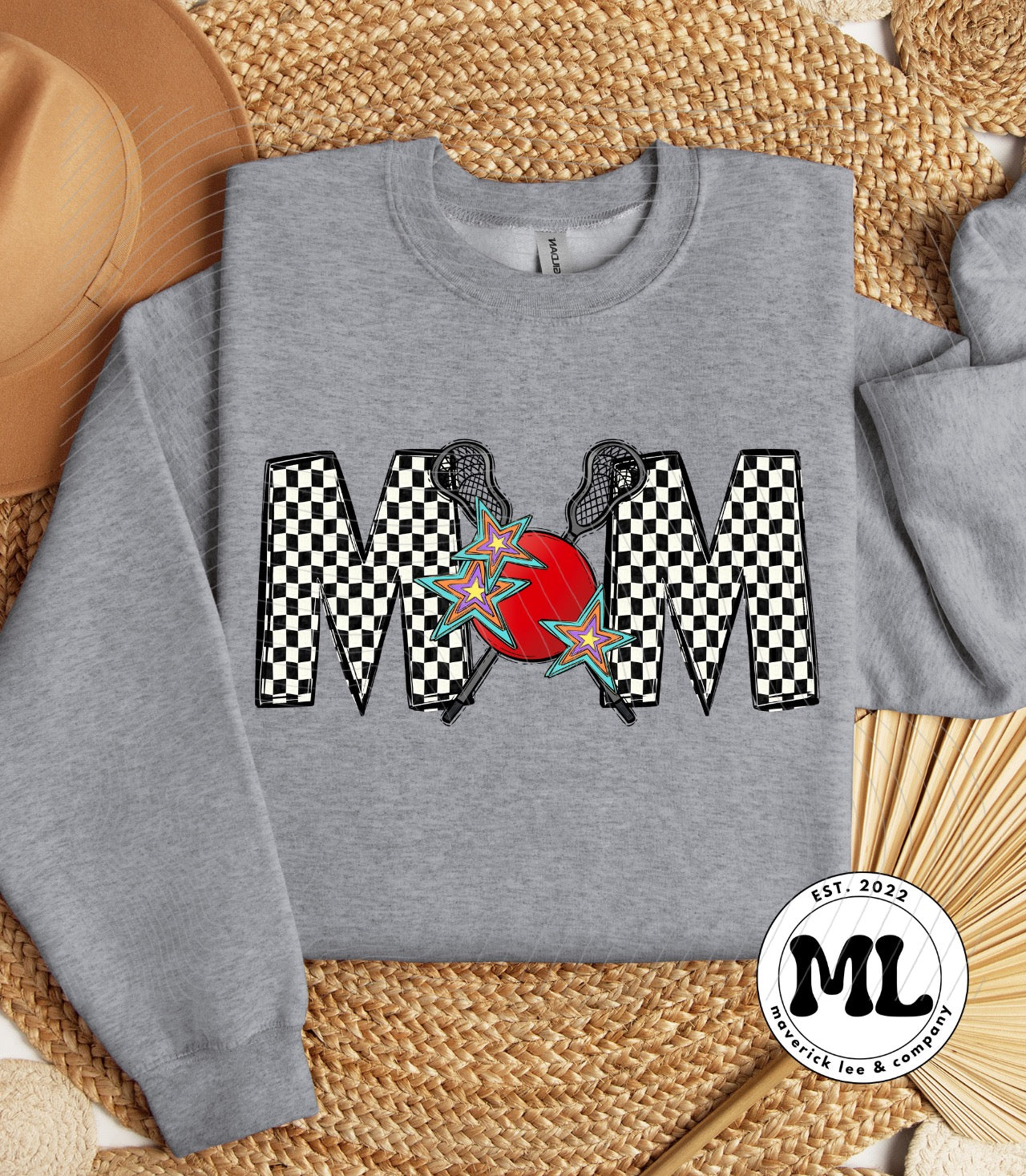 Checkered lacrosse mom