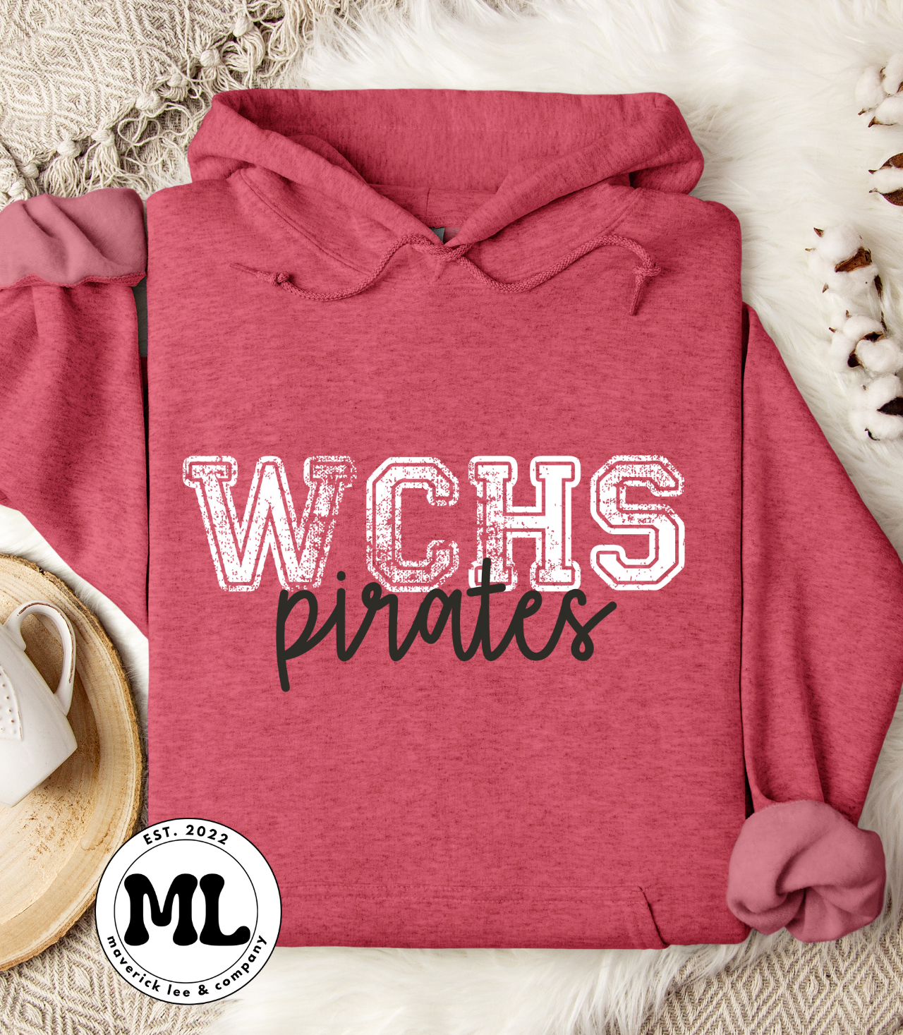 West Carrollton Pirates white distressed