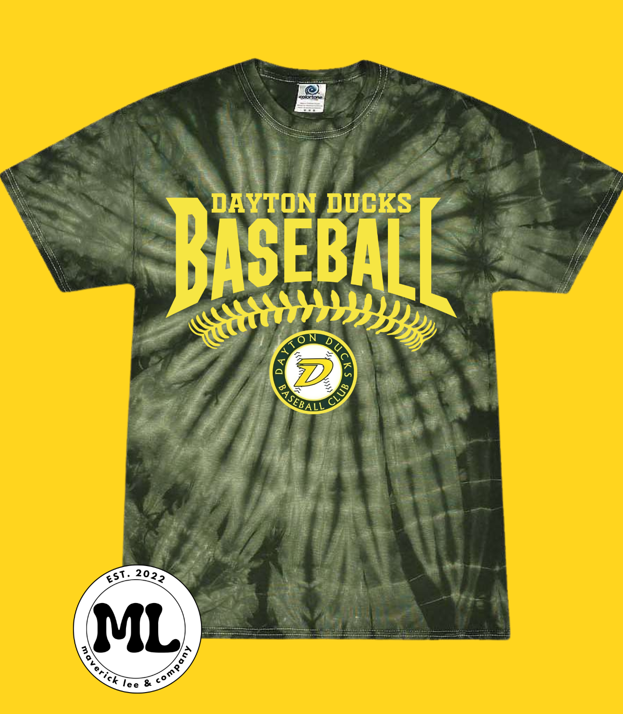 Dayton ducks baseball yellow stitch