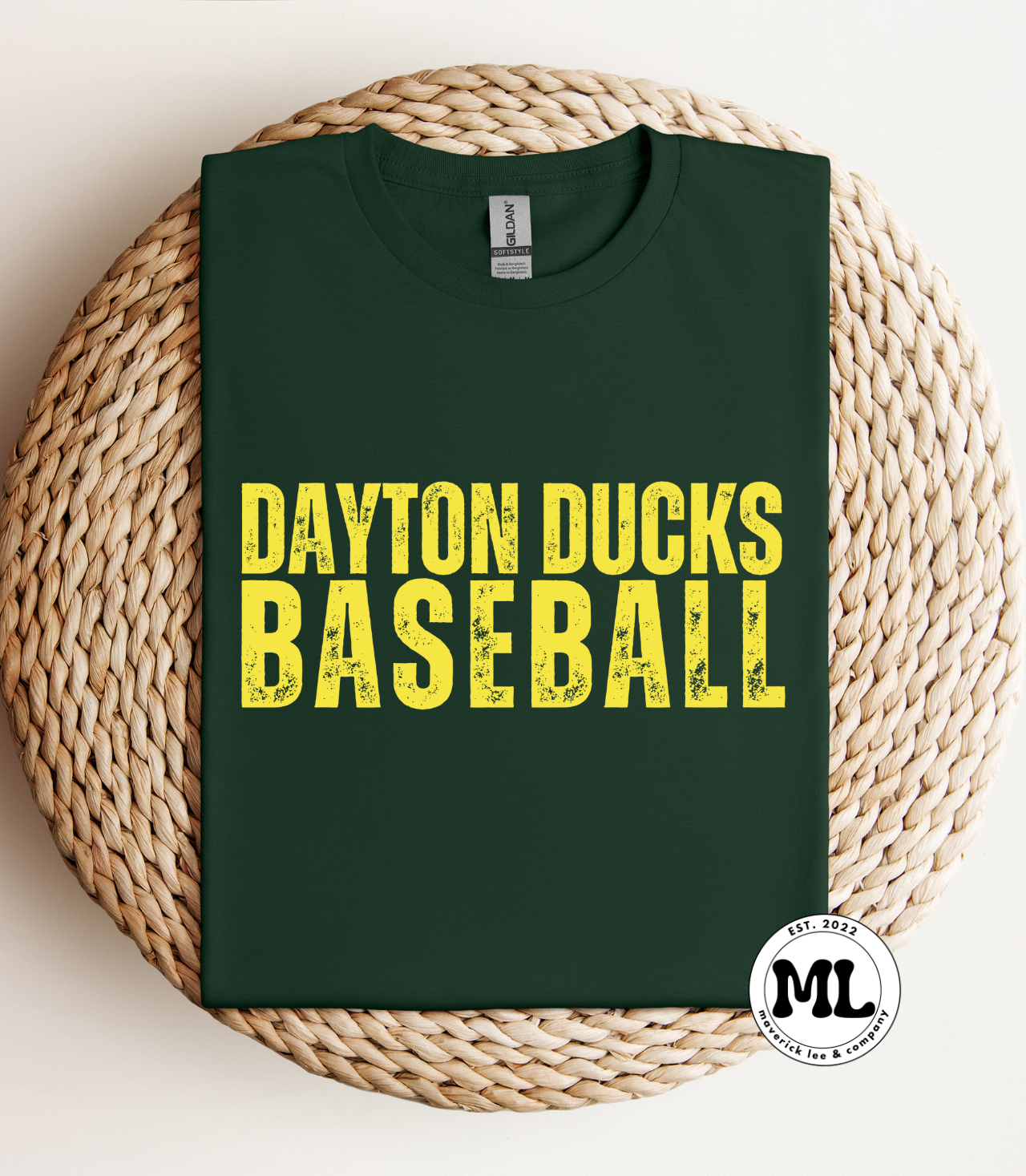 Dayton ducks yellow, distressed