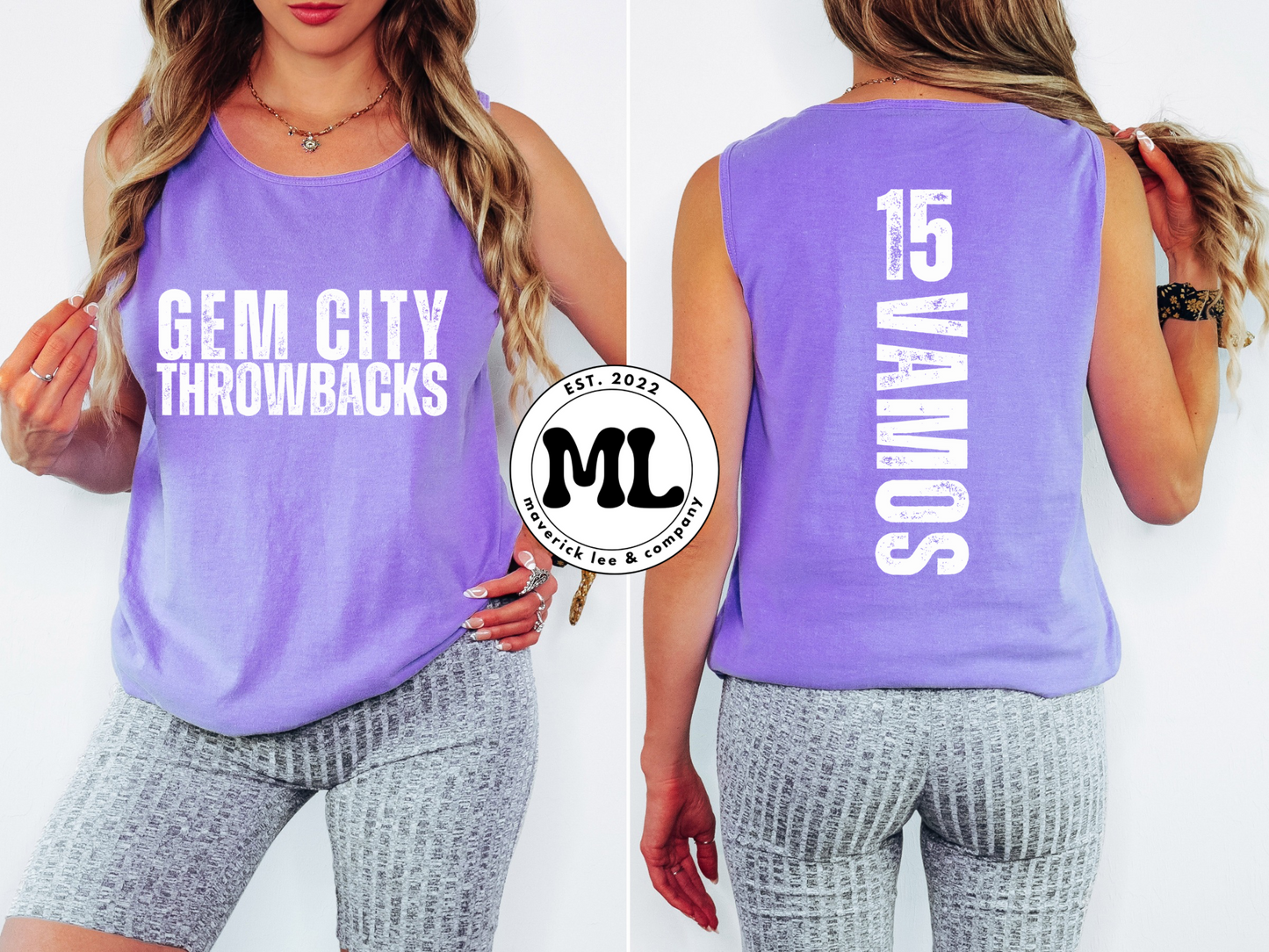 Gem City custom distressed front and back