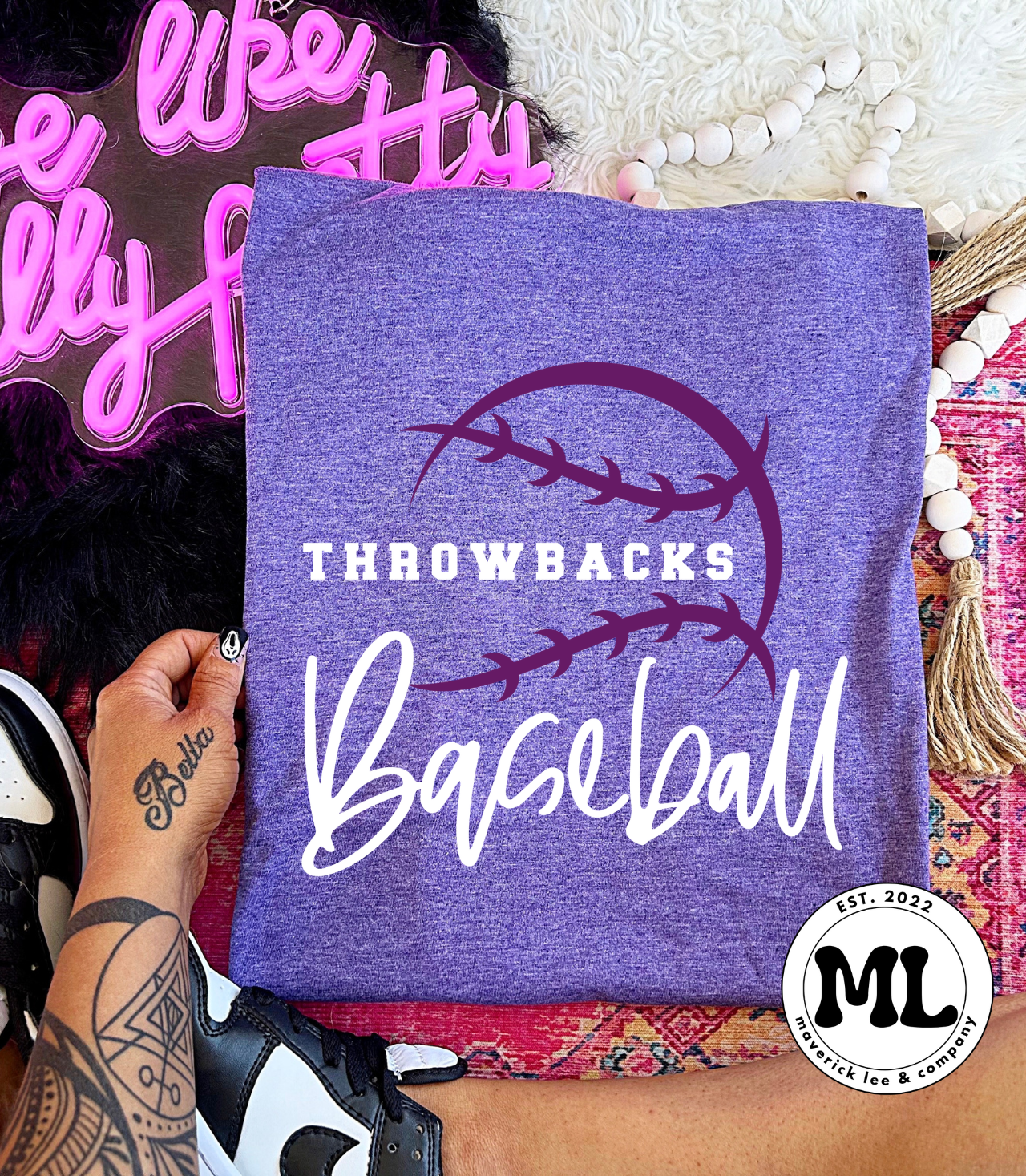 Gem City throwbacks purple baseball outline
