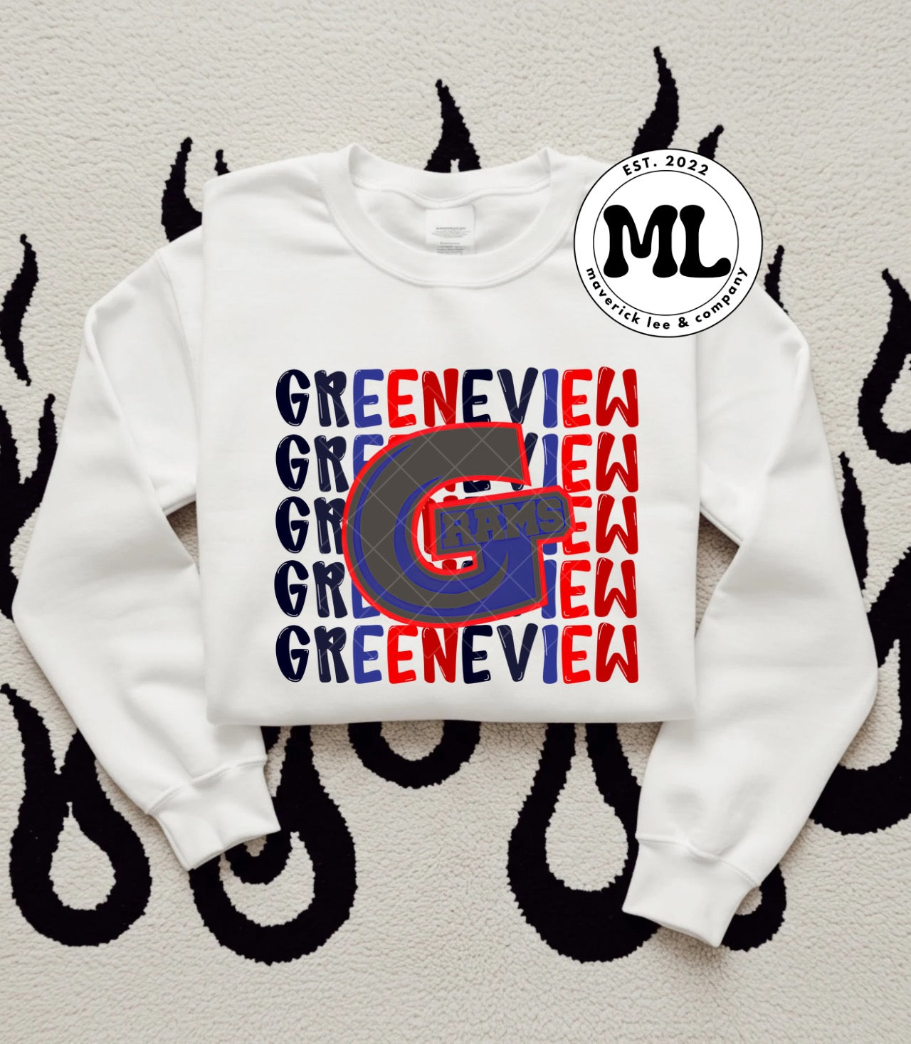 Scrolling Greeneview charcoal logo