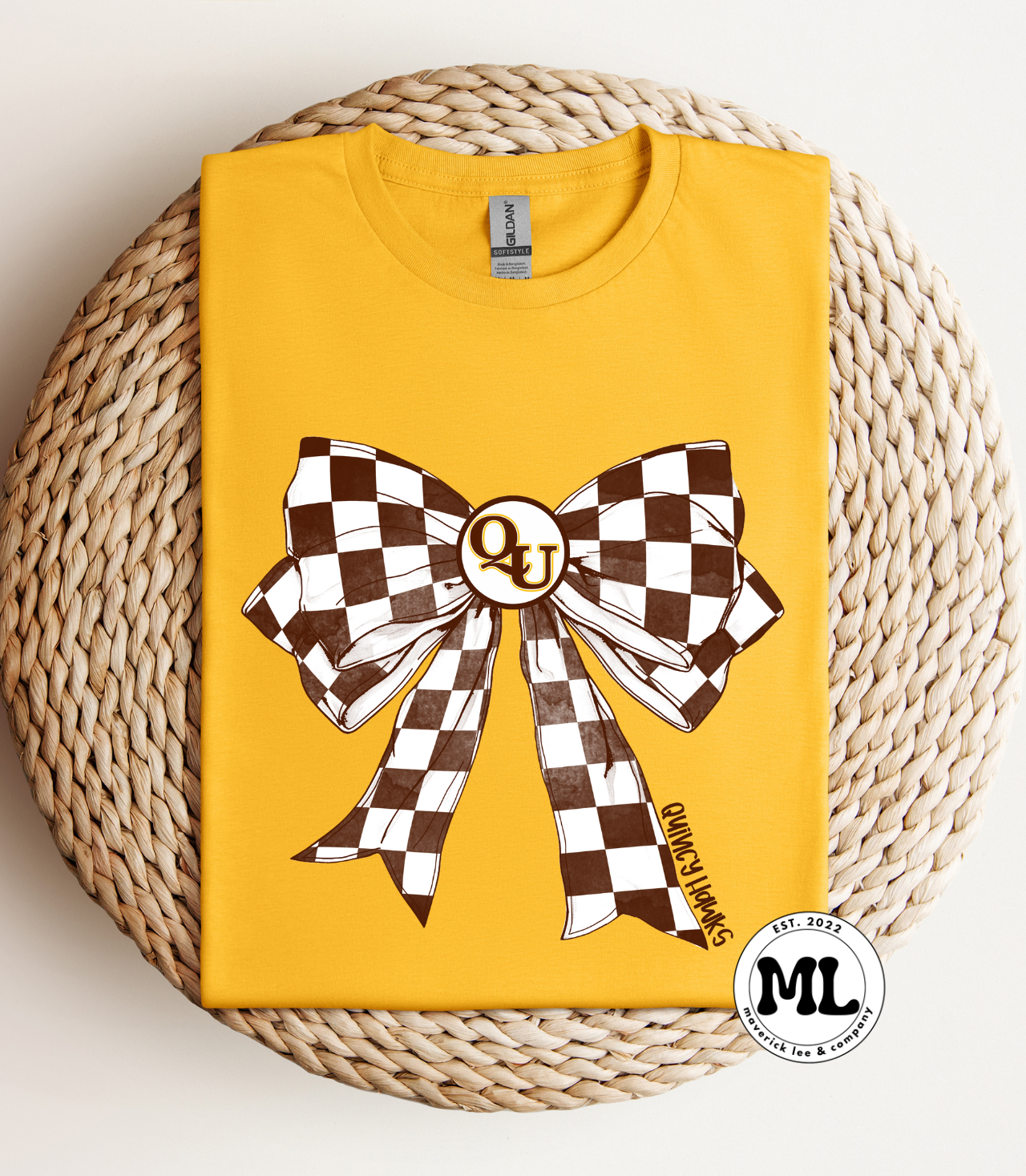 Quincy checkered bow