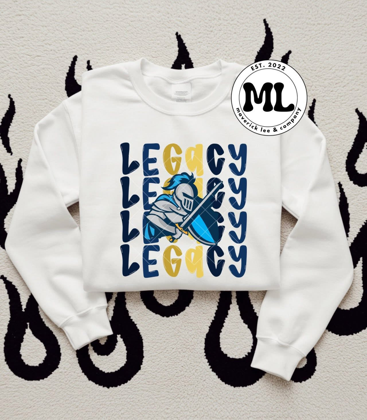 Scrolling multicolor Legacy logo