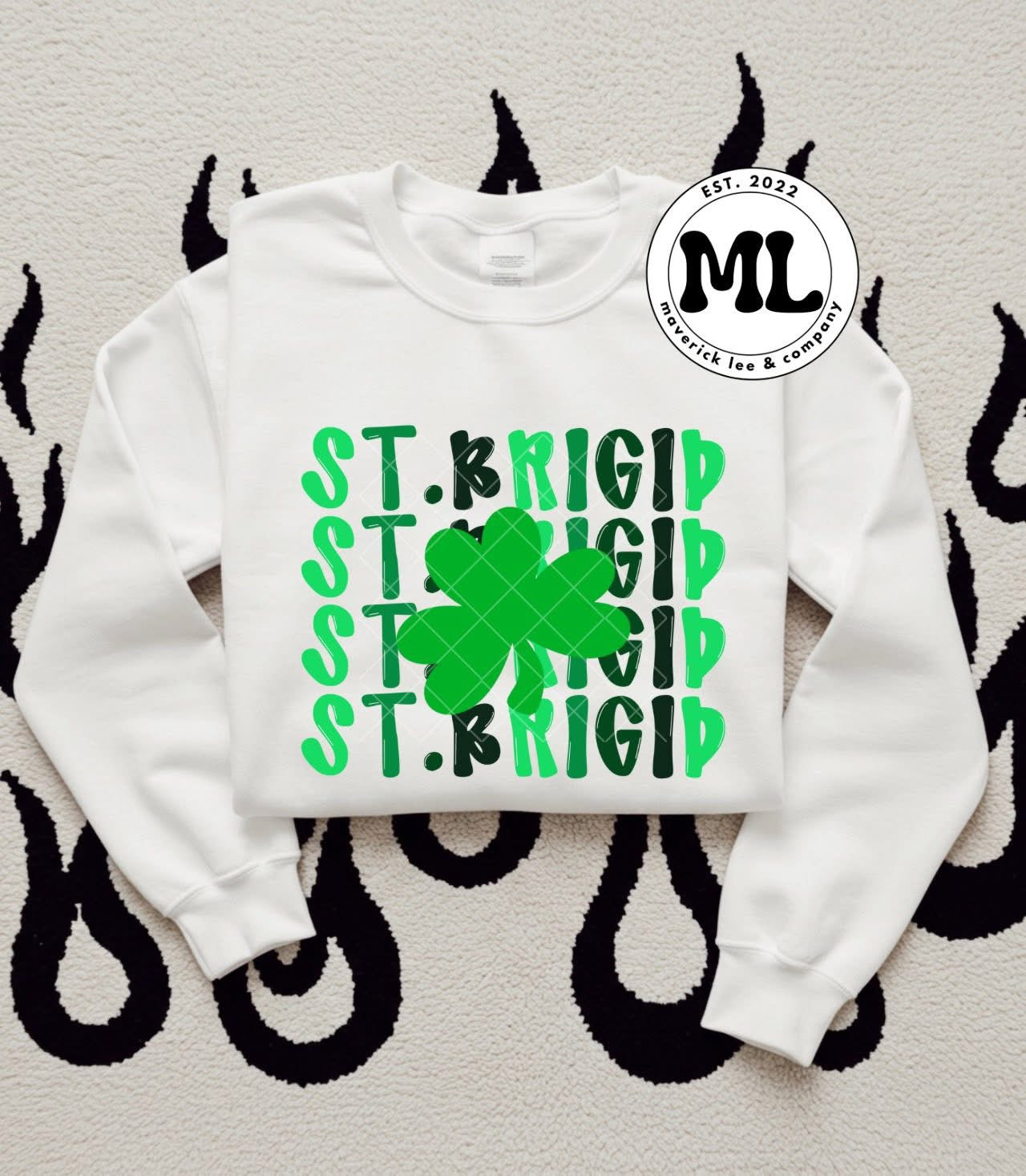 Scrolling multicolor St. Brigid logo