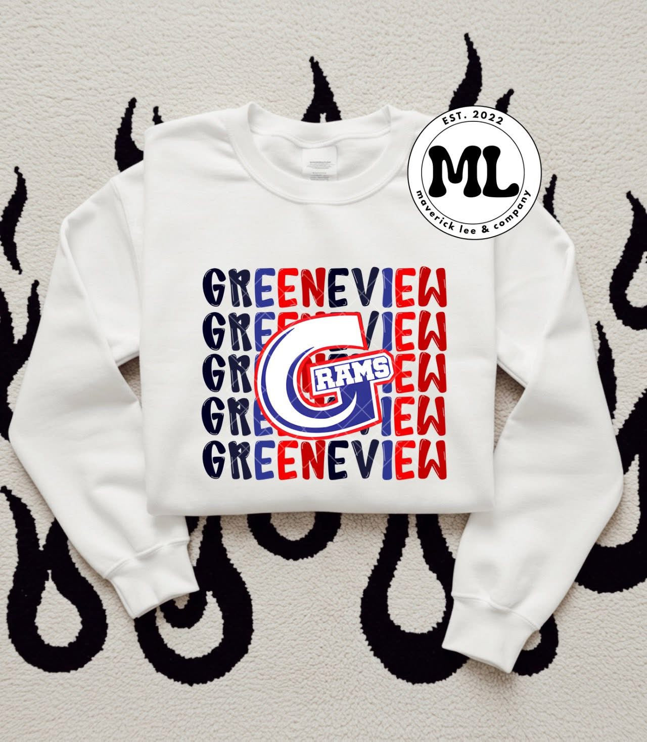 Scrolling multicolor Greeneview logo
