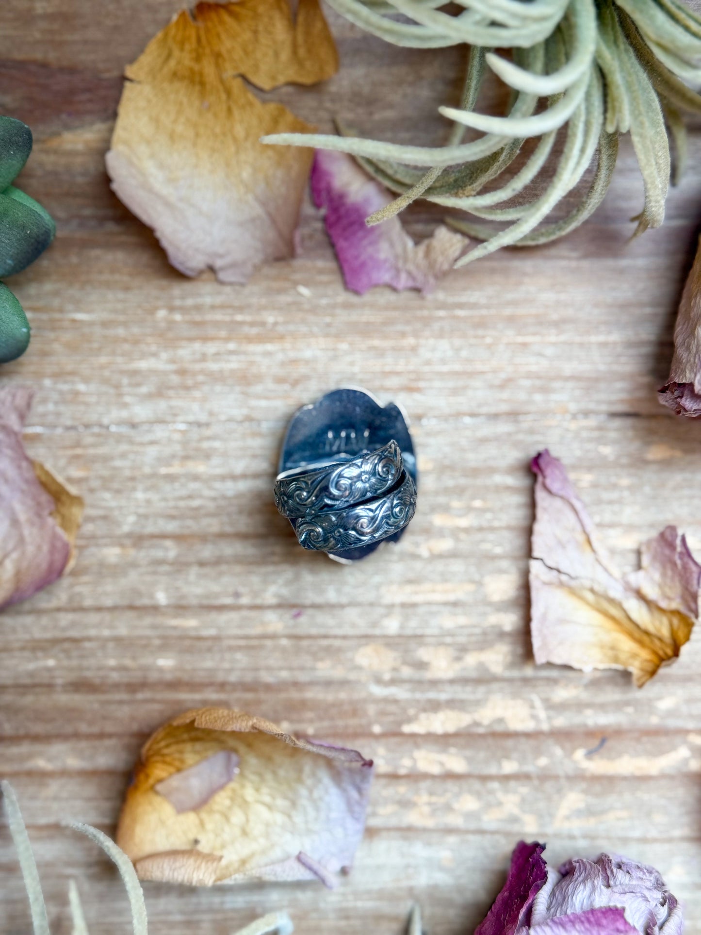 MJ Ring – Sterling Silver Adjustable Oval Turquoise Ring