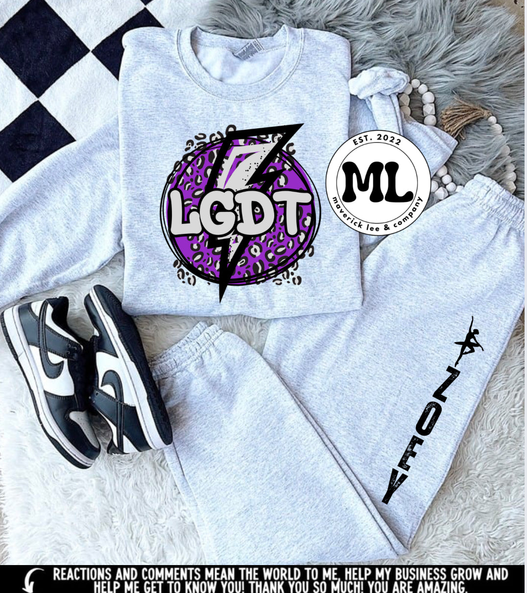 LGDT custom name jogger set