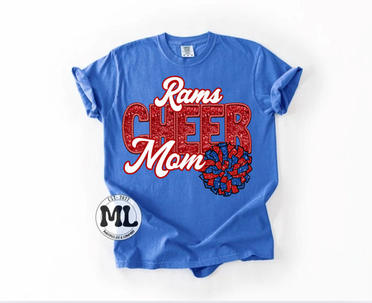 Sequin cheer mom - Rams