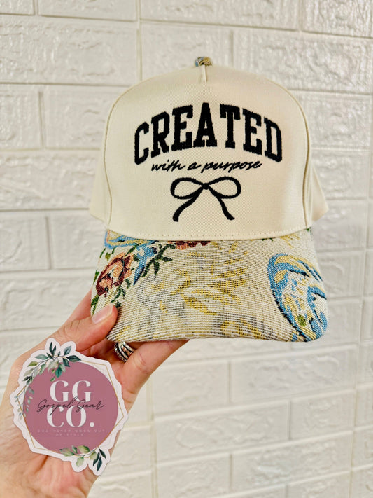 Created With A Purpose Bow Embroidered Hat