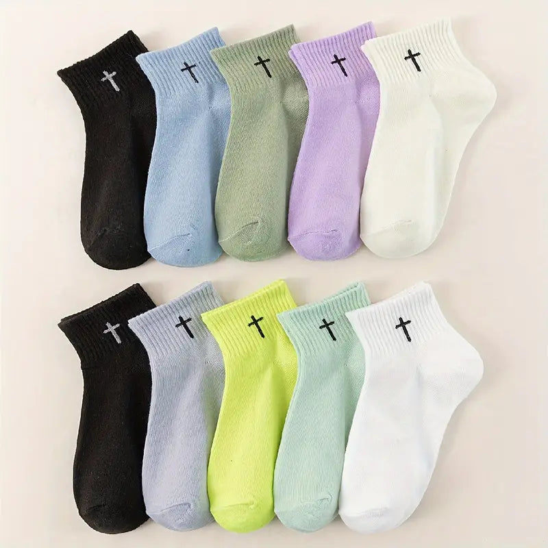 Cross Socks - Quarter Crew Christian Socks - Christian Socks  - Christian Gift