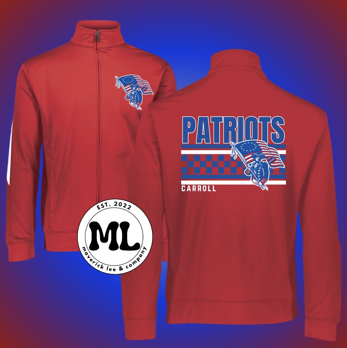 Carroll Patriots checkered Jacket
