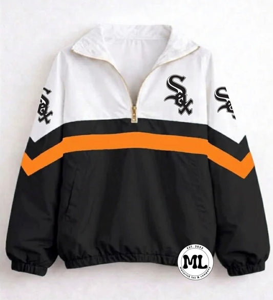 Quarter zip - Beavercreek Sox  - black with orange stripe