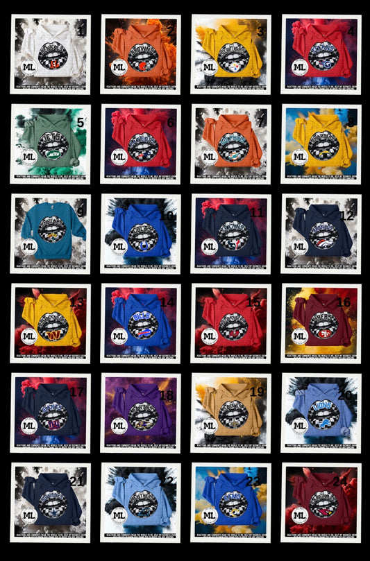 Checkered lips football collection