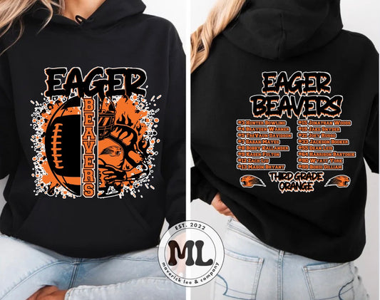 Eager Beavers 3rd grade orange with roster