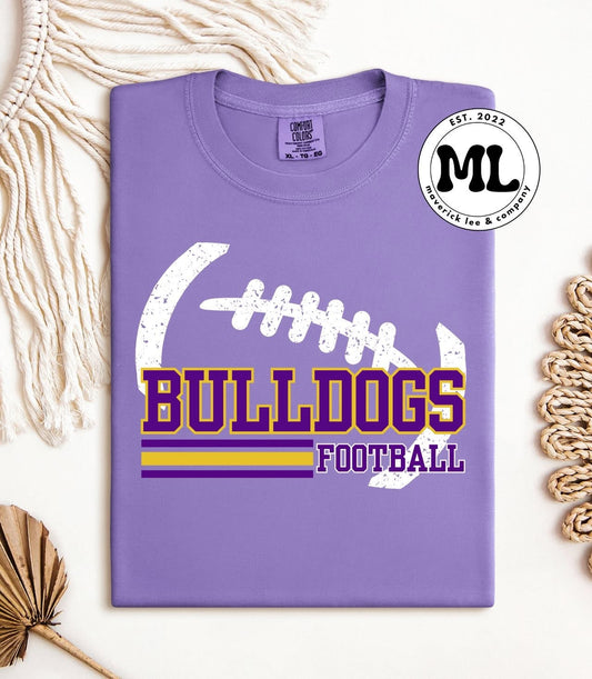 Bulldogs - white football outline
