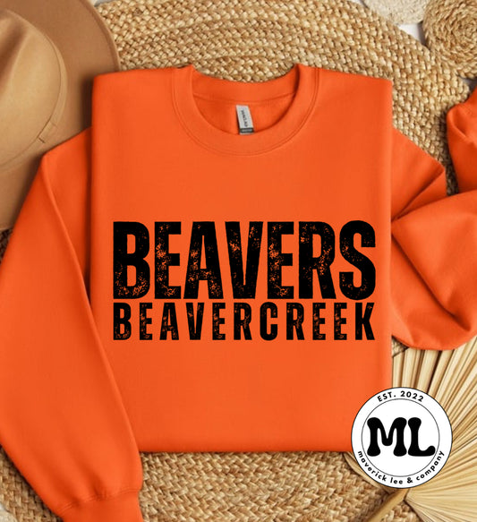 Beavercreek Beavers black distressed