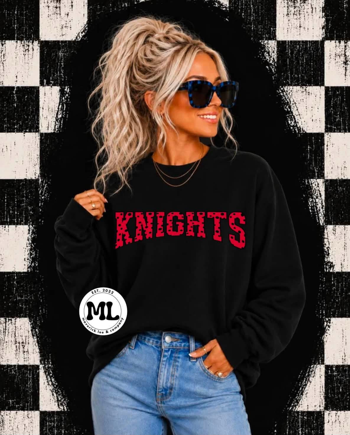 Knights - red and black polkadots
