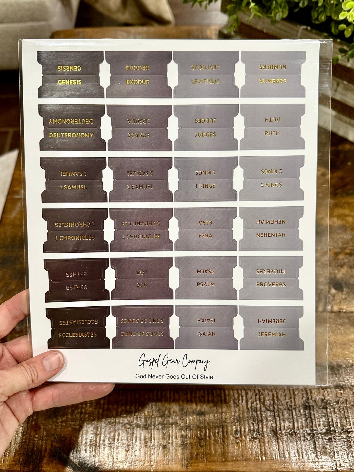Gold Foil Smoky Coal Matte Bible Tabs - Christian Bible Tabs - Christian Gift - Books Of The Bible Tabs - Bible Accessories - Bible Tabs