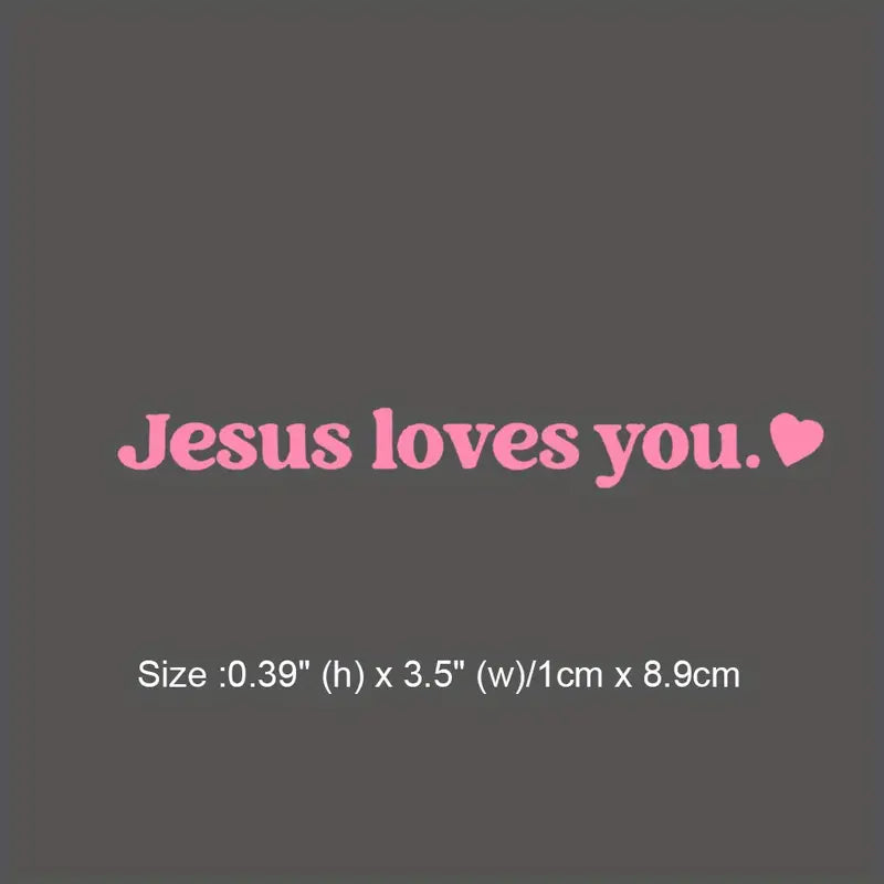Jesus Loves You Car Decal - Rear View Mirror Sticker - Christian Sticker - Car Decal - Christian Gift