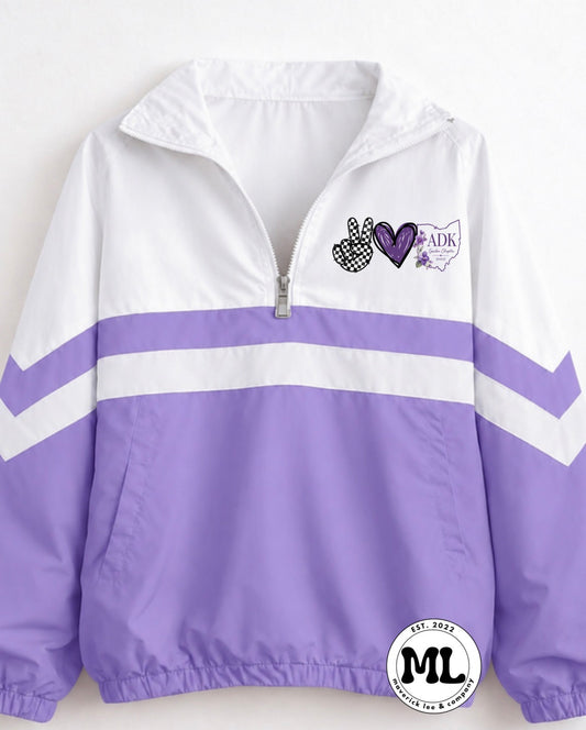 Quarter zip - Alpha Delta Kappa - light purple