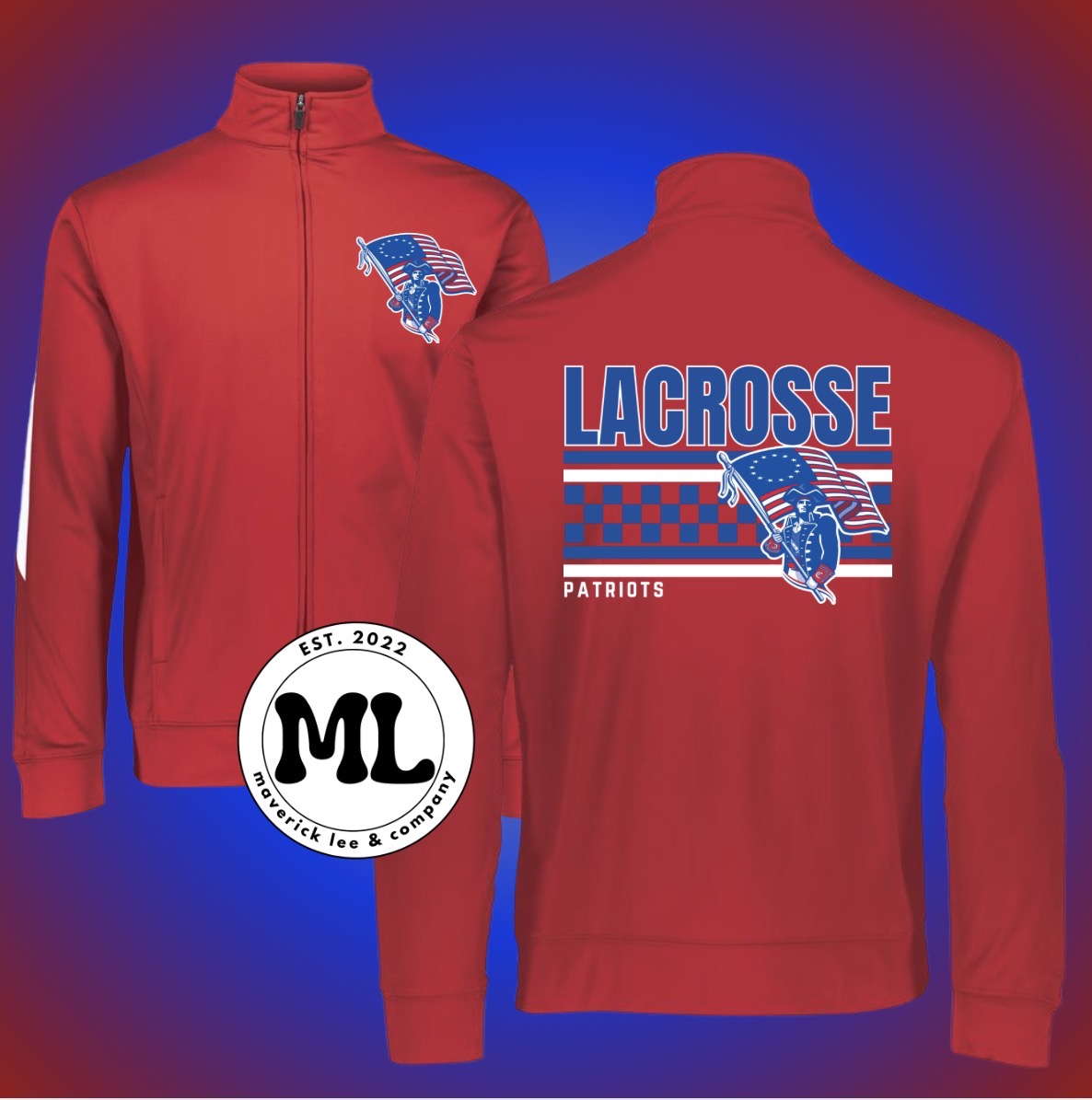 Carroll Patriots Lacrosse checkered Jacket