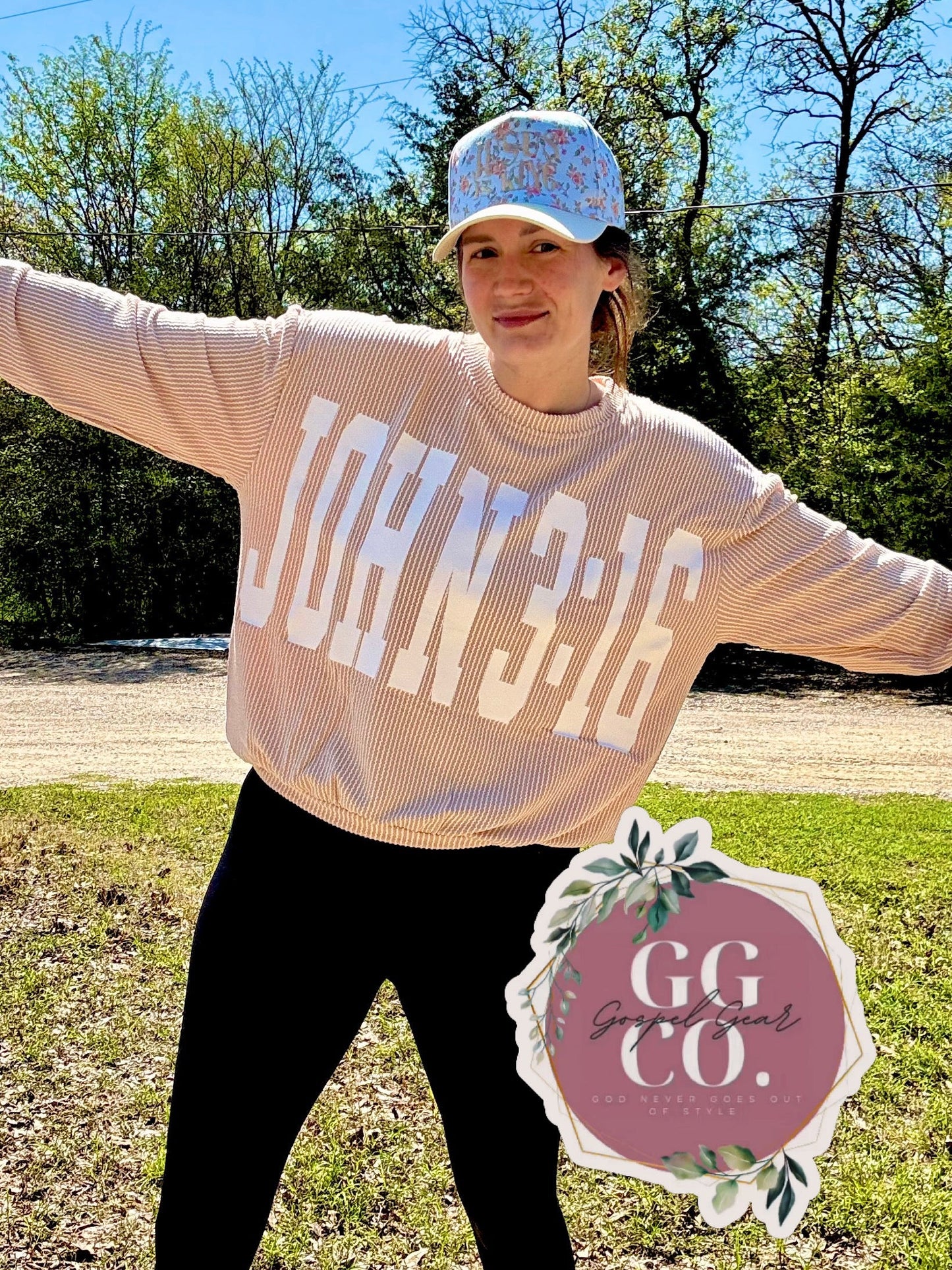 John 3:16 Christian Corded Crewneck Shirt, Corded Shirt, Christian Corded Crew, Christian Gift