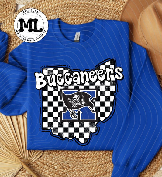 Buccaneers, Ohio outline checkered