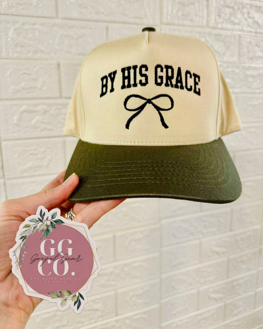 By His Grace Bow Embroidered Hat