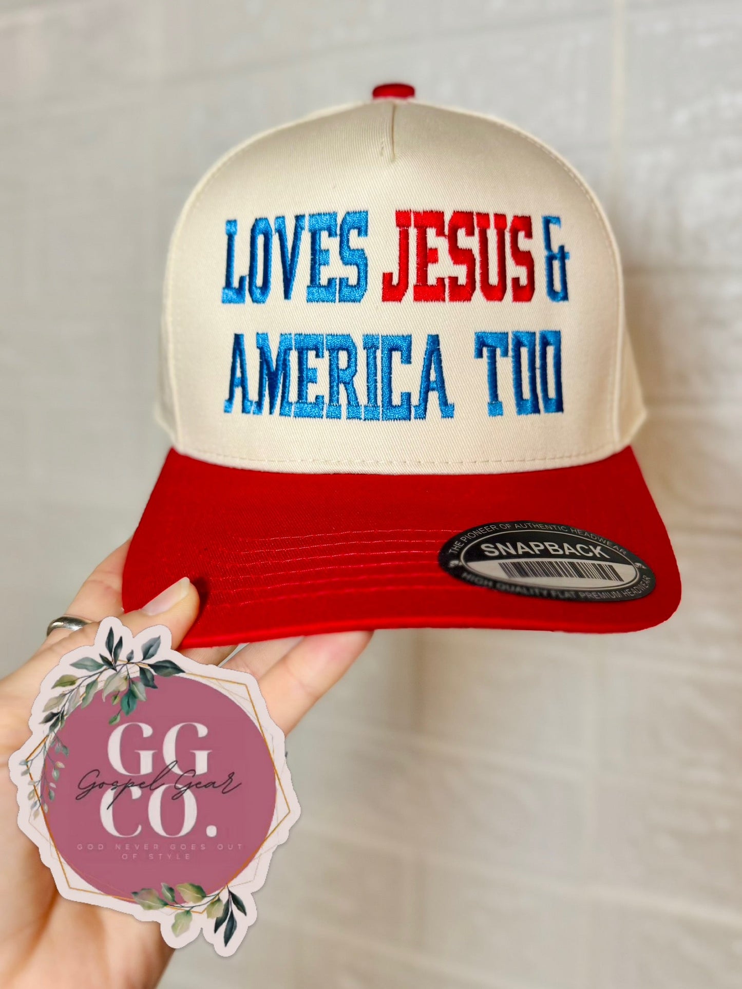 Loves Jesus And America Too Embroidered Hat