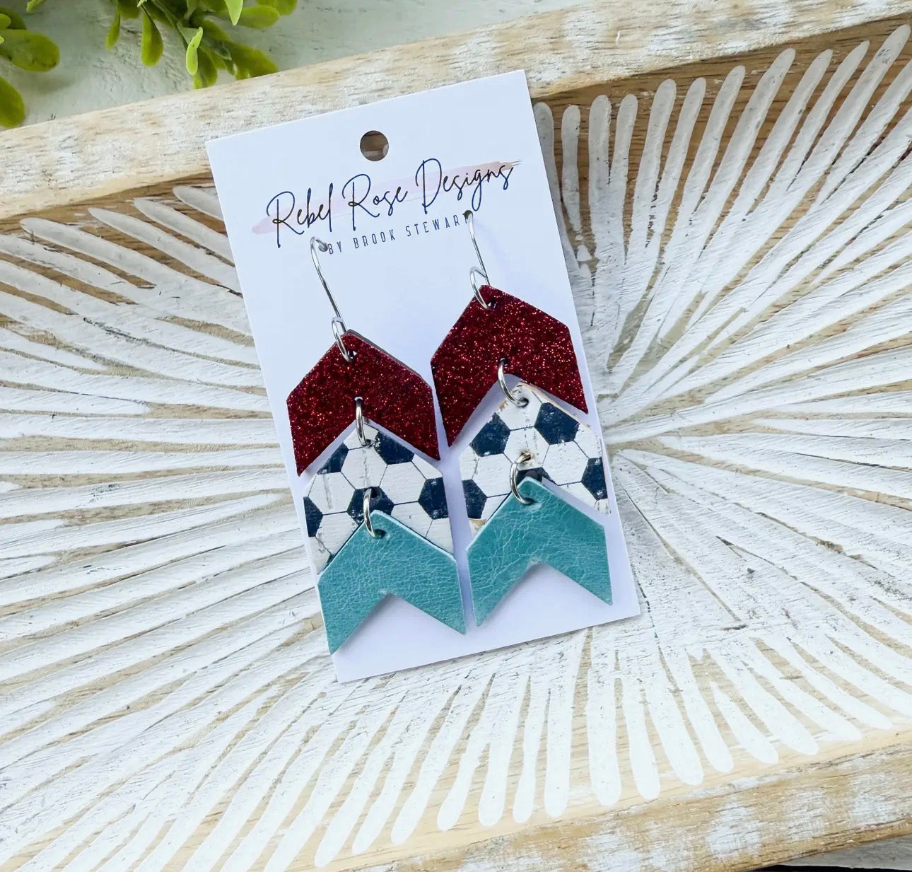 Cork/leather/wood earring collection