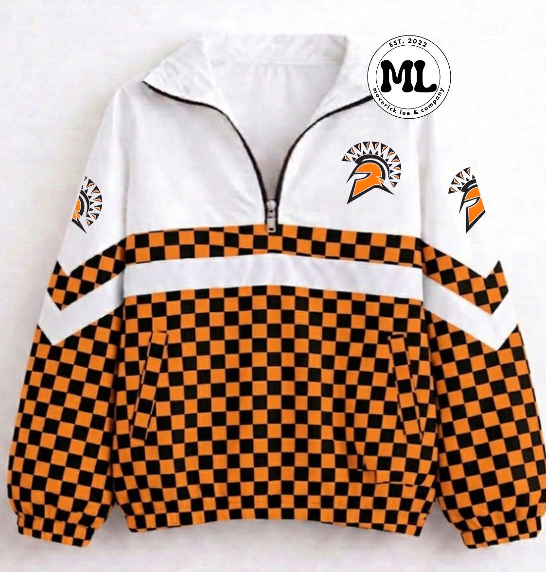 Quarter zip - Waynesville - checkered with white stripe