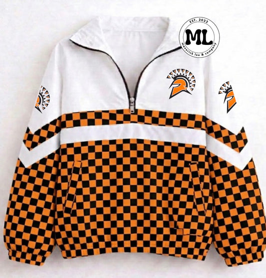 Quarter zip - Waynesville - checkered with white stripe