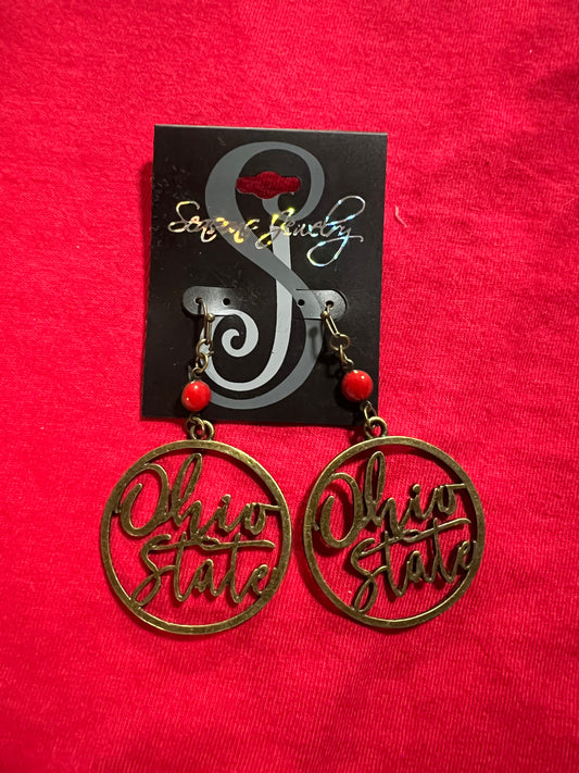 Script earrings in stock