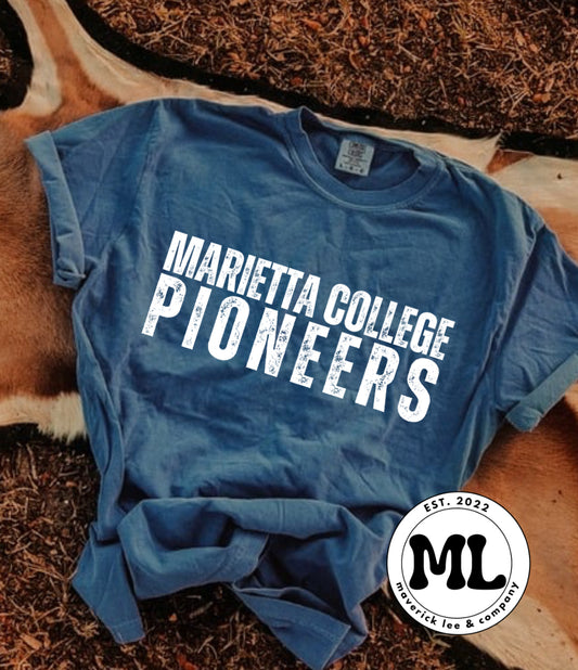 Marietta College Pioneers distressed