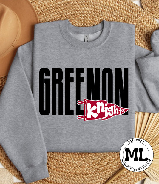 Greenon Knights retro pennant