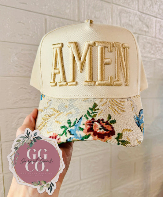AMEN Puff Embroidered Hat