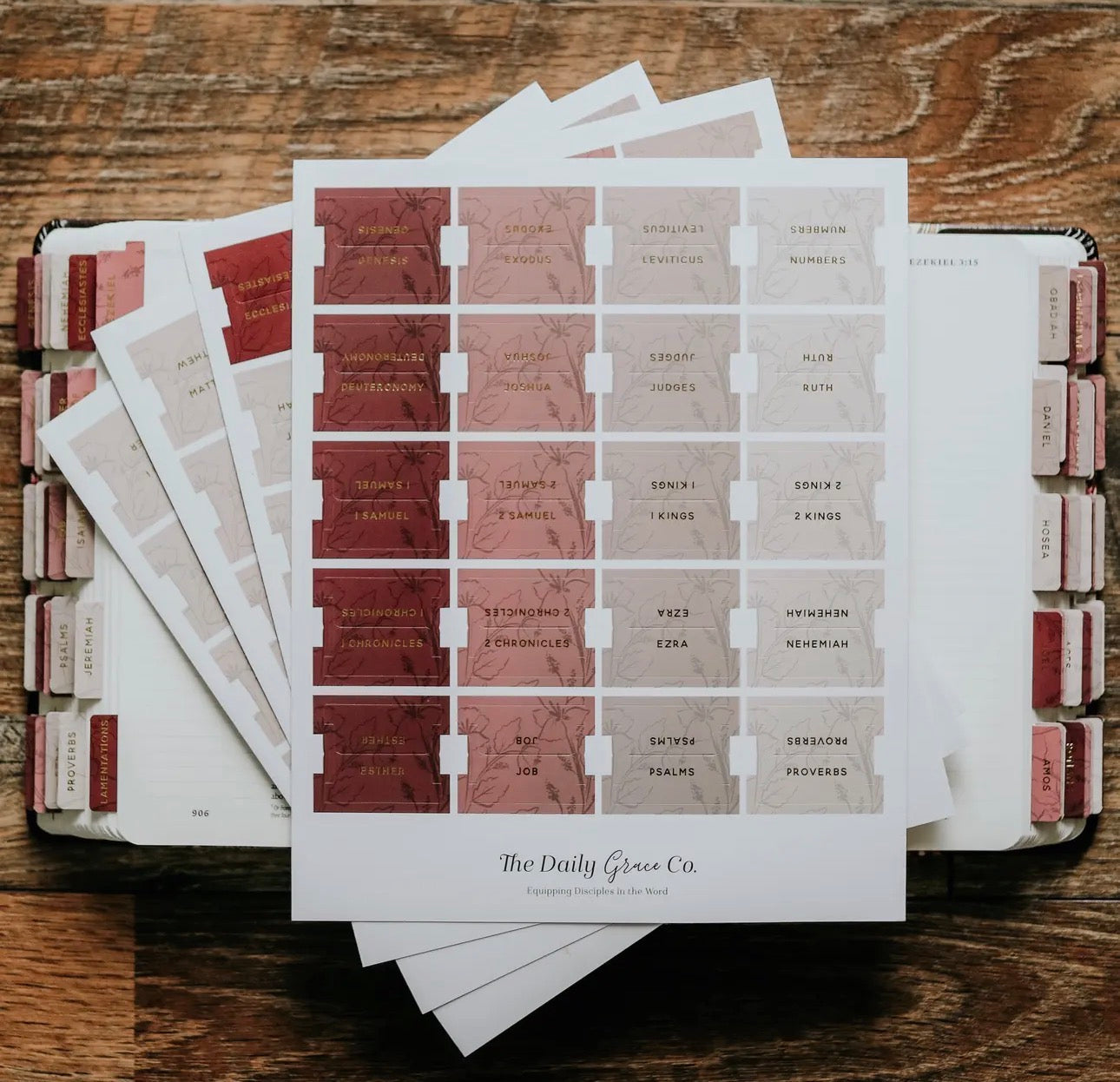 Rose floral bible tabs