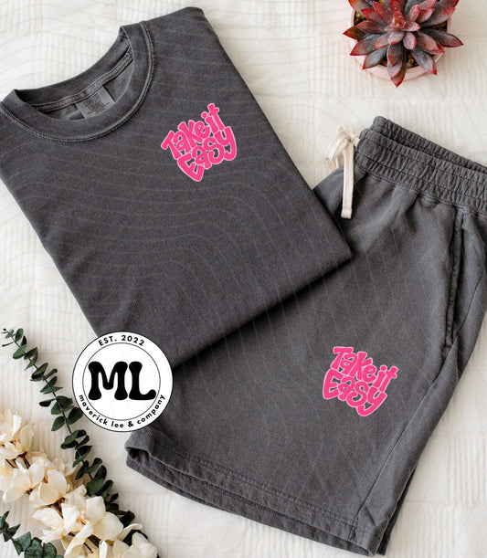 Take it easy - Comfort color Tee and Shorts set