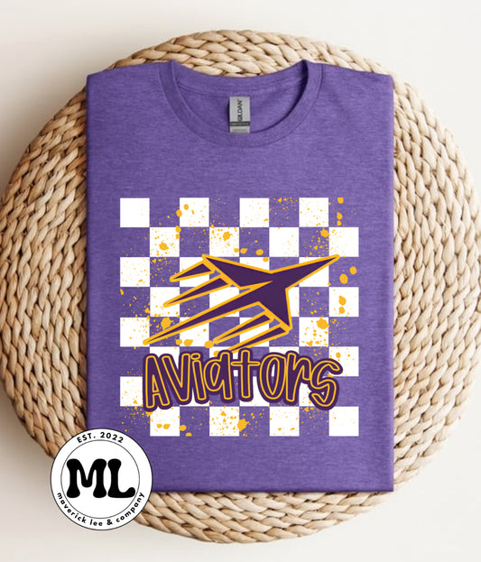 Vandalia Butler aviators checkered and paint splatter