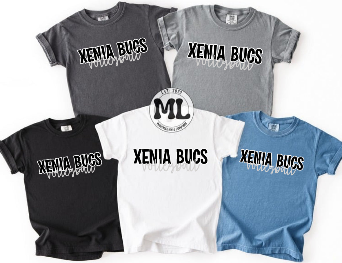 Xenia Volleyball black with white outline