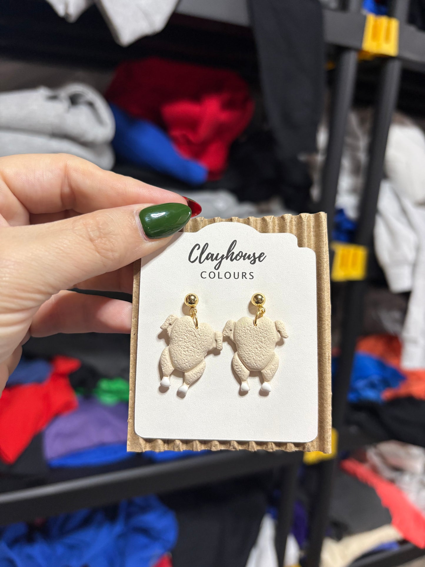 Clay earrings in stock