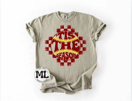 Tis’ the season - Softball - dark red