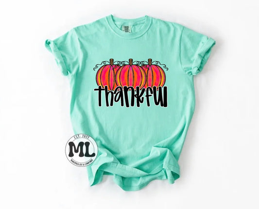 Thankful 3 pumpkins orange